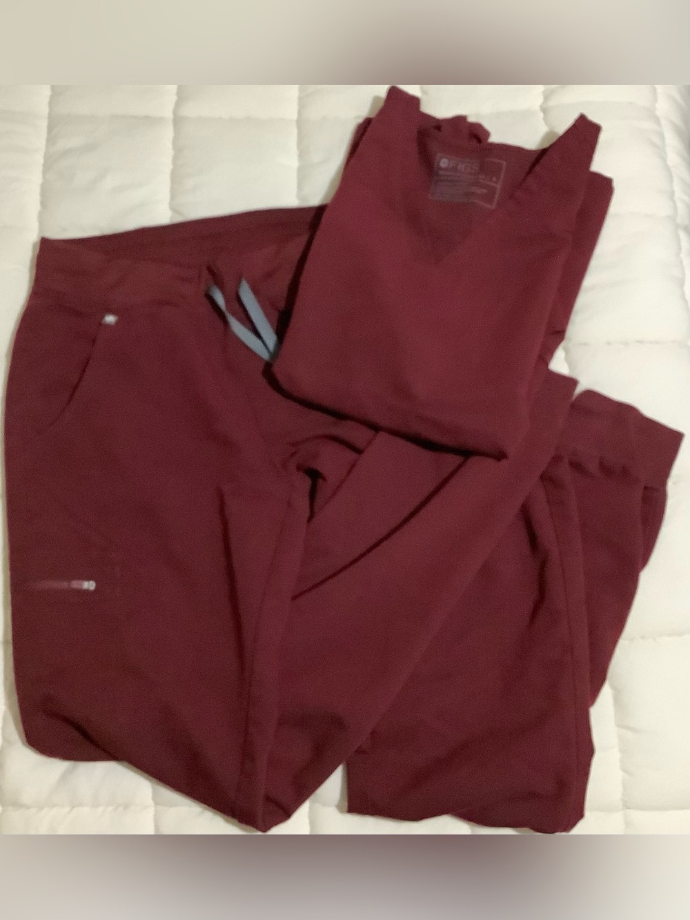 Figs Scrubs Burgundy  Top and Joggers set